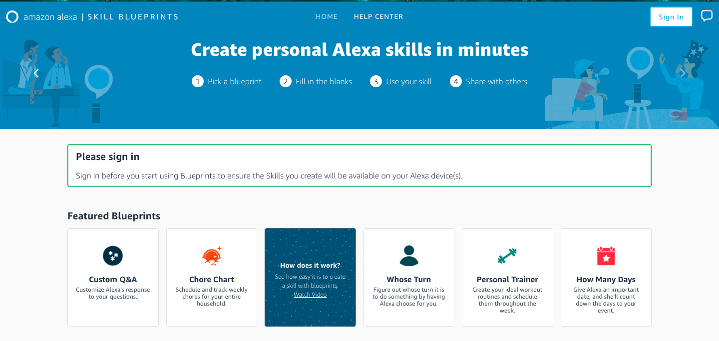 How to Use Alexa Blueprints for Custom Alexa Skills