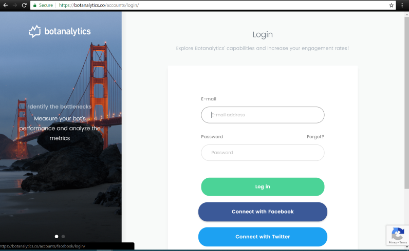 Image of Facebook Login Page to integrate manychat